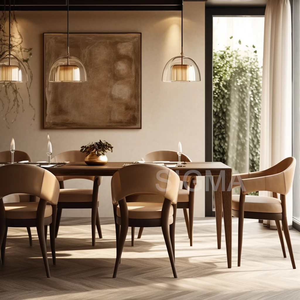 Luxury Modern Italian Minimalism Solid Wood Dinning Table Furniture Set Customized Color Size Durable Master Design for Hotel