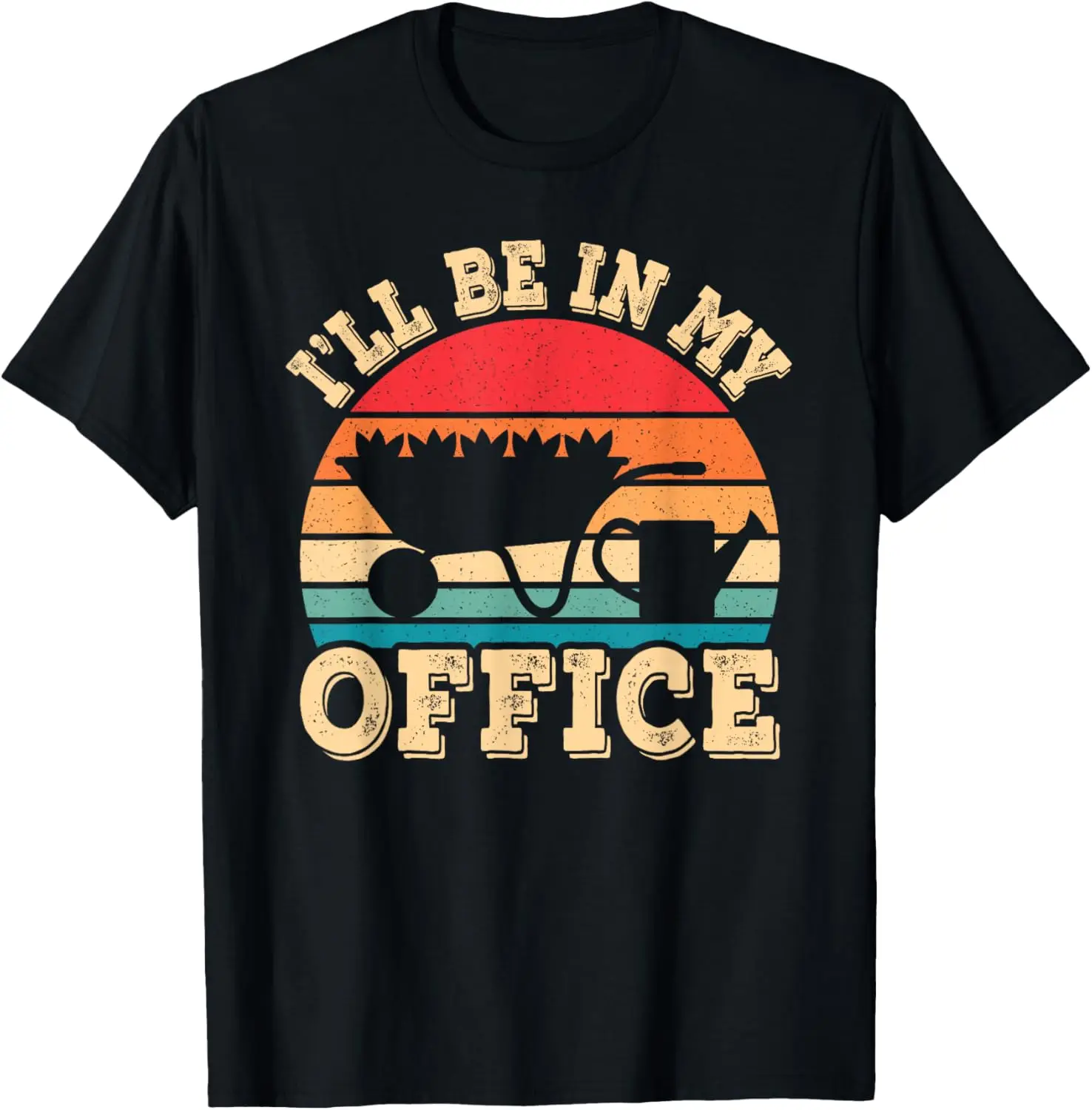 I'll Be In My Office Funny Gardening Retro Gardener Garden T-Shirt, Black 100% Cotton Trendy Y2K Short-Sleeve Tee-Soft,