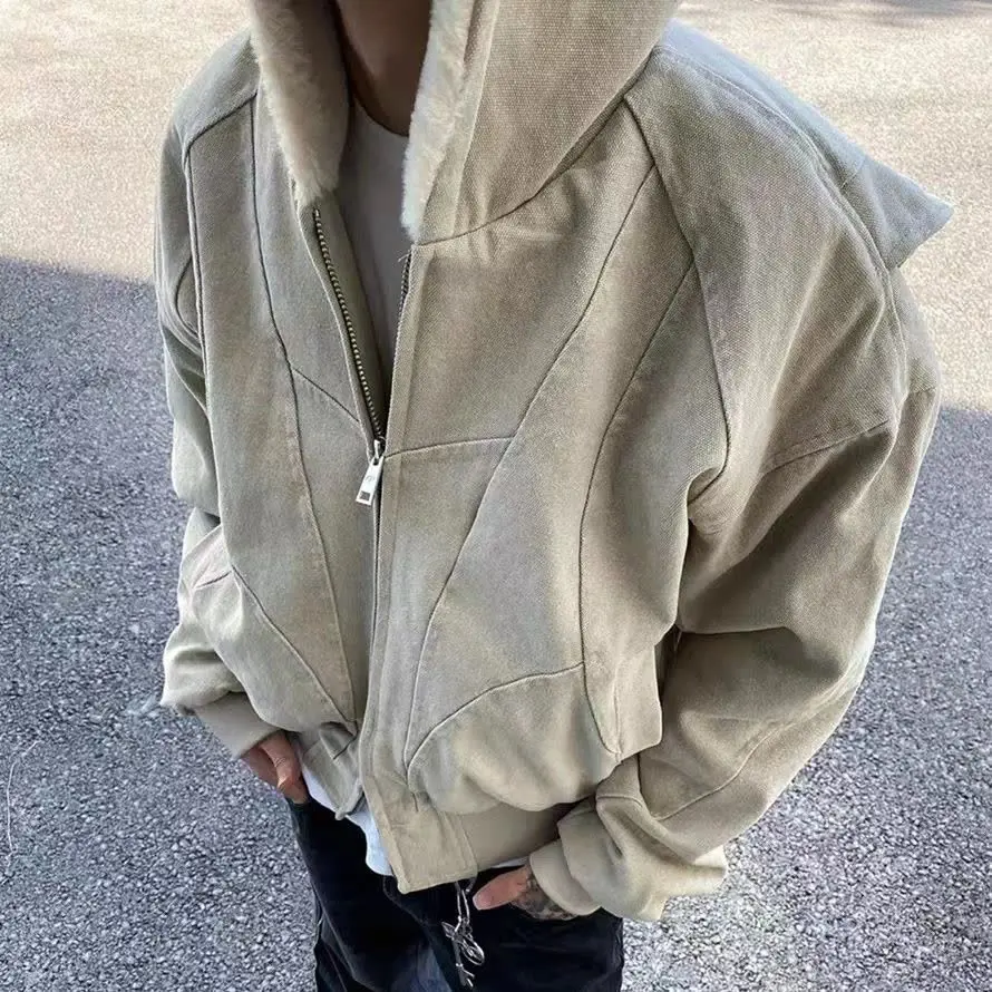 

American Retro Detroit Work Jacket Women's Autumn and Winter Trendy High Street Neutral Style Loose Casual Baseball Jacket