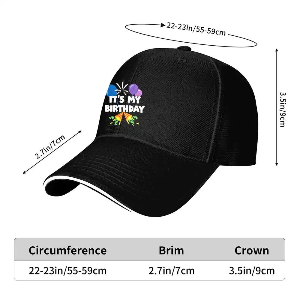 Birthday Celebration Baseball Cap Festive Balloons Graphic Print Casual Outdoor Sport Hat