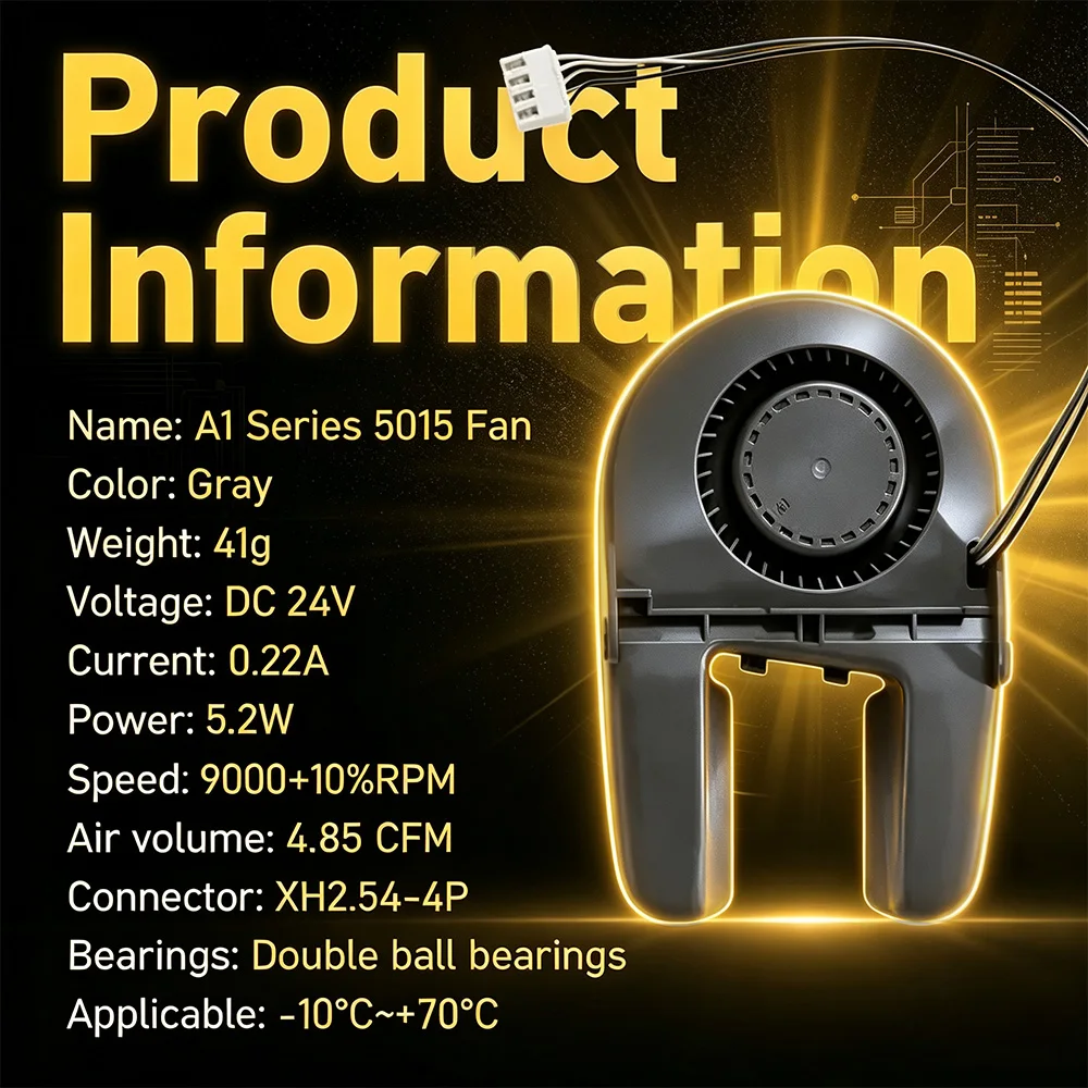 A1 Mini Kühlventilator für Bambu Lab Komponenten 5015 Luftgebläse-Kühler Ersatz für 3D-Drucker Bambulab A1 Mini – Detail 2