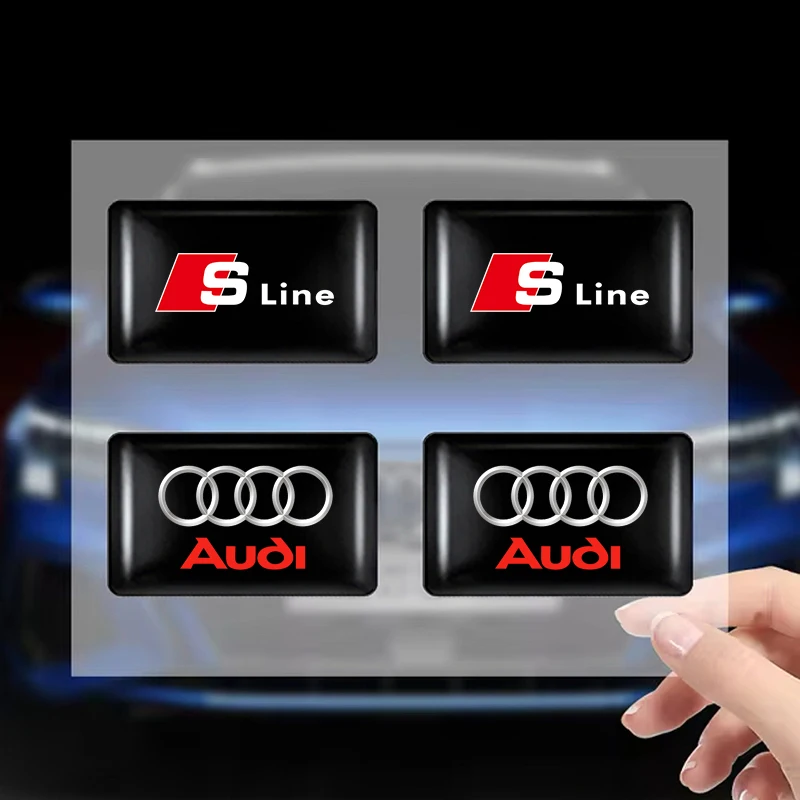 4/10Pcs Car Interior Sticker Auto Emblem Styling Decoration For Audi Sline A1 A2 A3 A4 A5 A6 A7 A8 Q1 Q2 Q3 Q4 Q5 Q6 Q7 Q8 TT S1