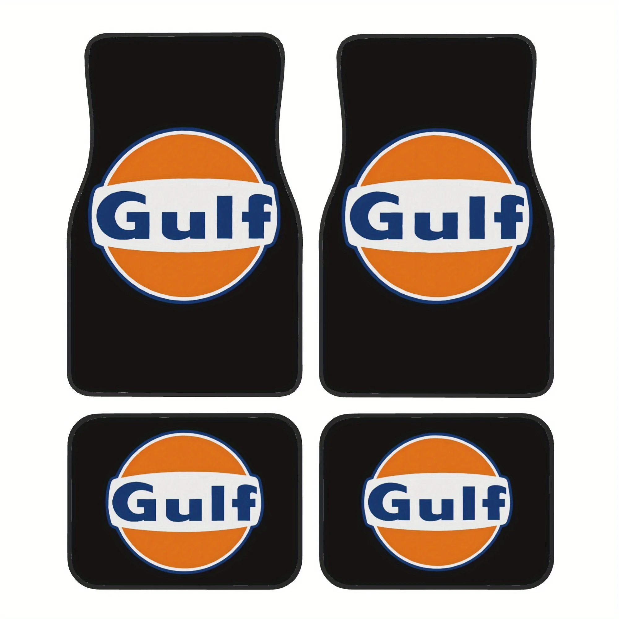 4 Uds. Alfombrillas para coche, estampado gráfico de carreras del Golfo, alfombrillas para camiones, alfombrillas para coche modelo Universal, diseño de estampado de moda, Bac