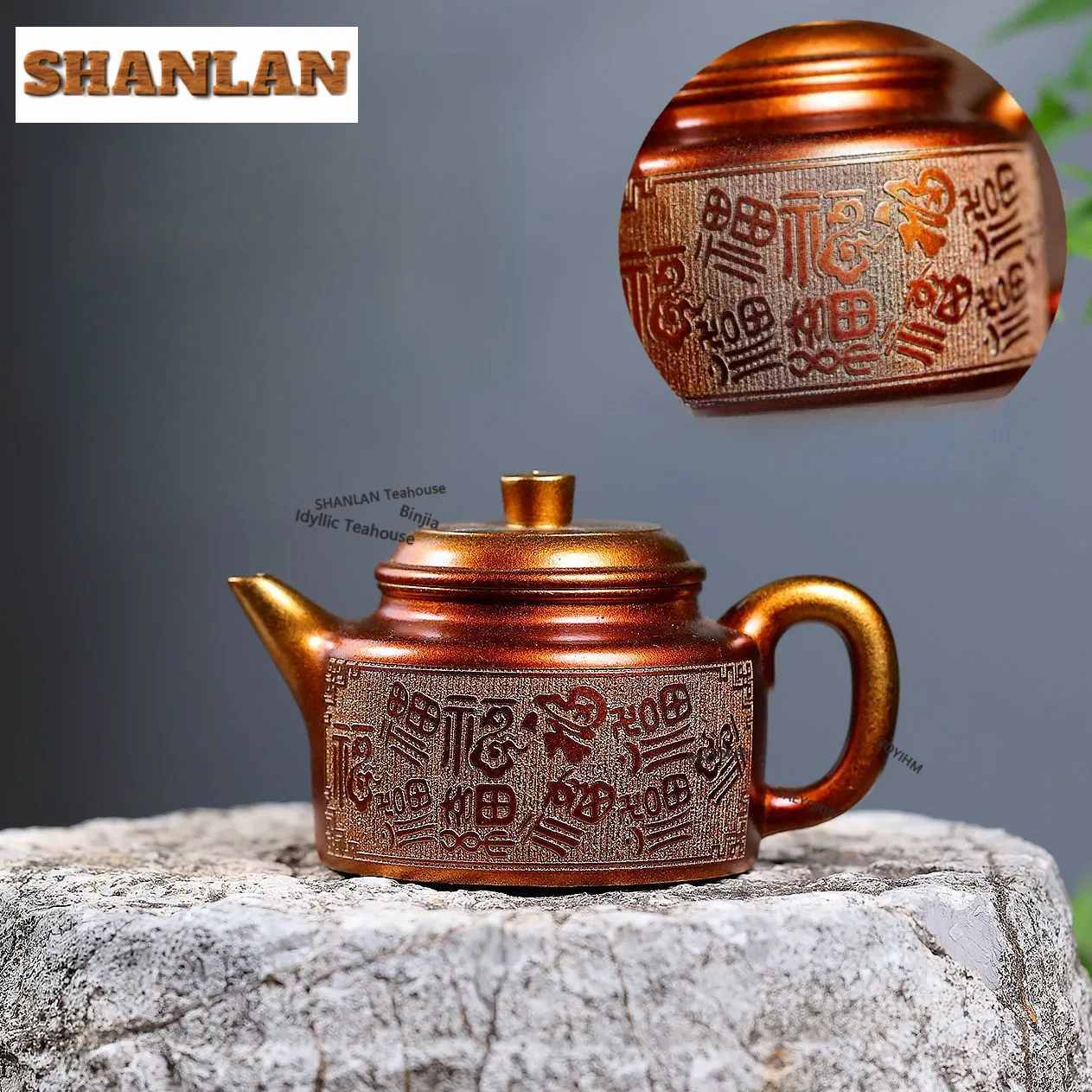 

240ml Ancient Yixing Purple Clay Teapots Master Handmade Dezhong Pot Raw Ore Green Mud Kettle Zisha Tea Set Teaware Collection