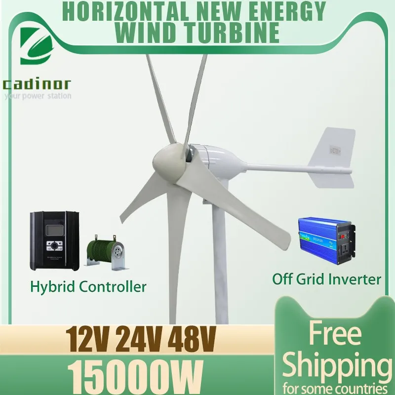 

Power Generator Horizontal Axis Wind Turbine 15000W 12V-48V Home Use Magic Windmill For In The Garden Free Energy Unit Cooling