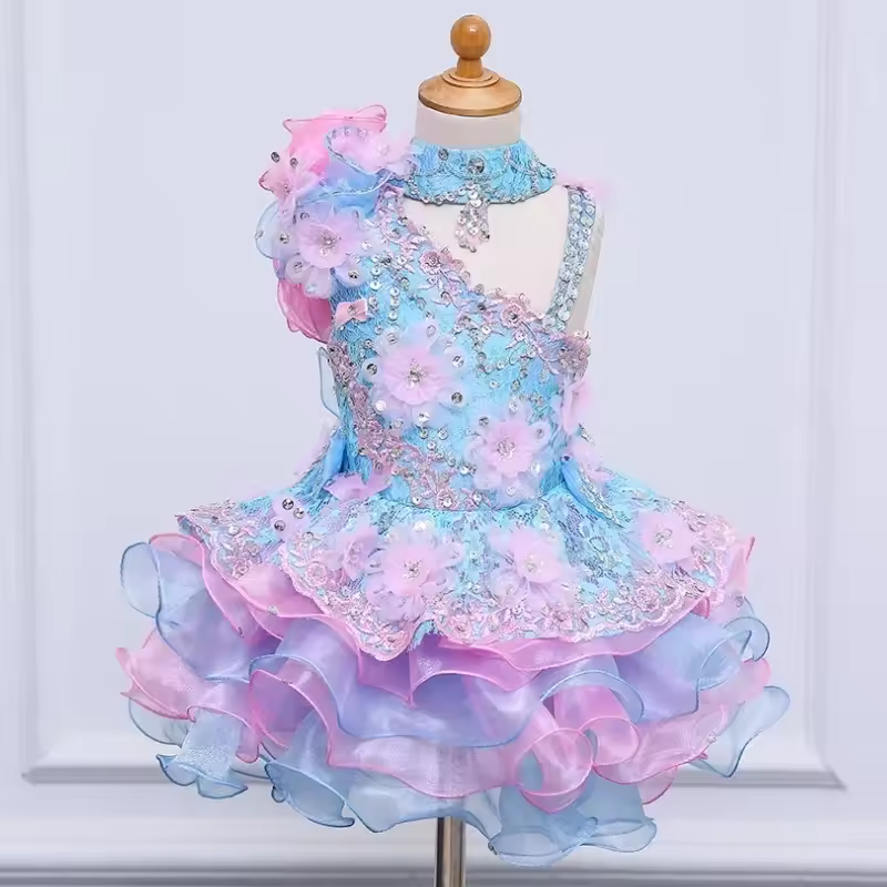 Colorful Little Flower Girls Dresses Sleeveless For Weddings Party Dress Kids Prom Dresses Evening First Communion Gowns