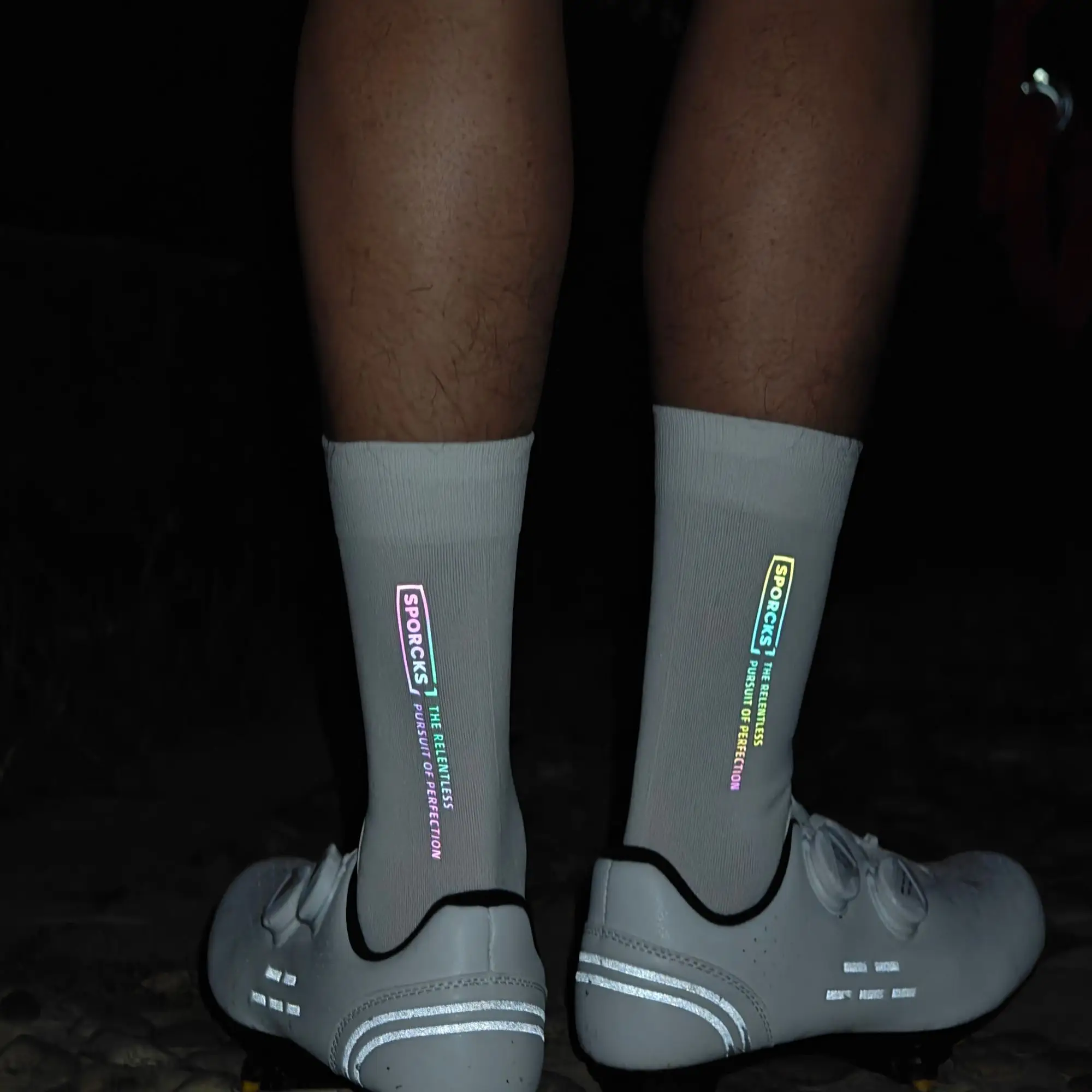 Sporcks Colorful High-Reflective Cycling Socks Bicycle Road Bike Mountain Bike Sports Socks Breathable Wear-Resistant Comfortable Mid-Calf Socks Sr-03