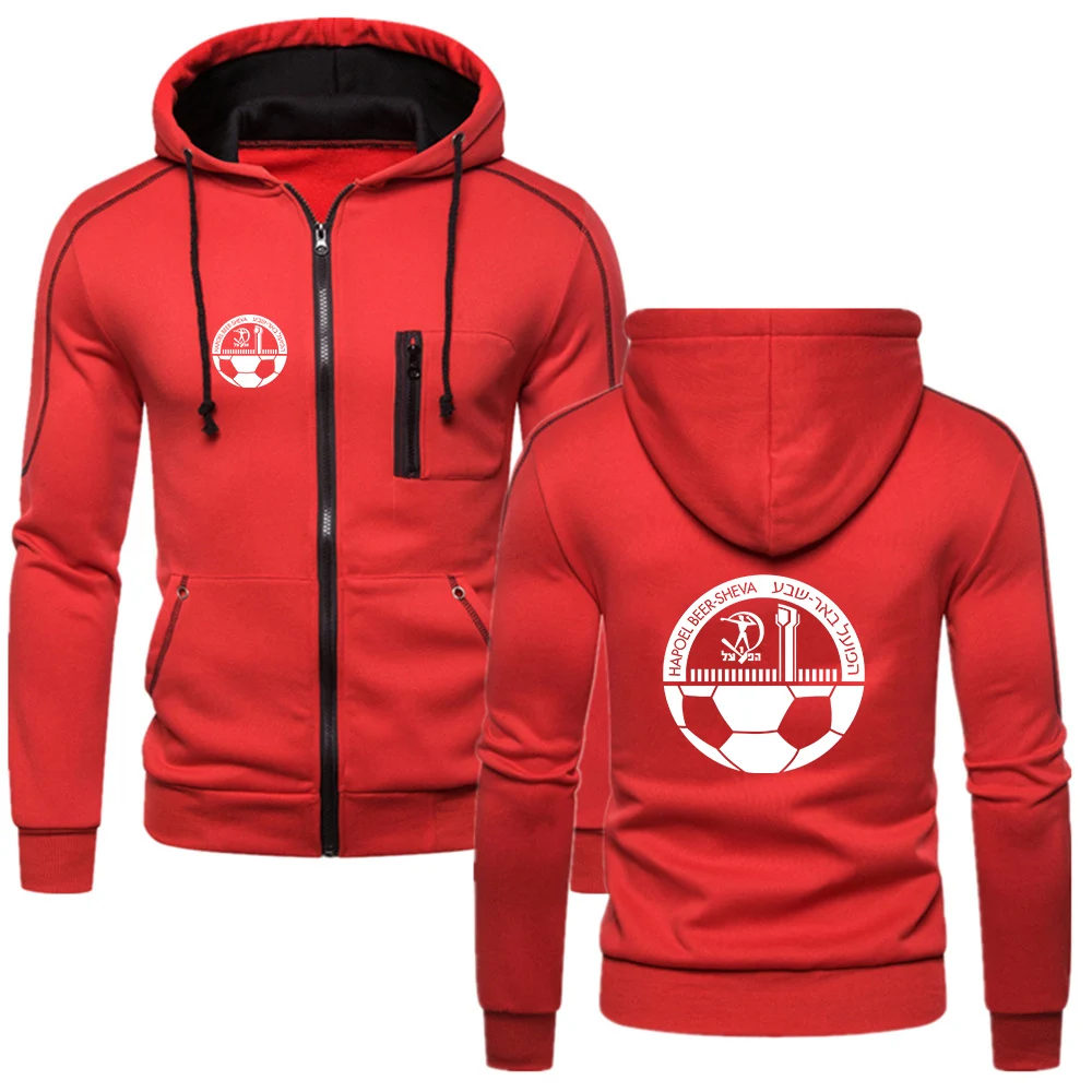 

Новинка 2023, мужские модные брендовые толстовки с принтом Hapoel Beer Sheva, весенне-осенние удобные повседневные однотонные толстовки, топы