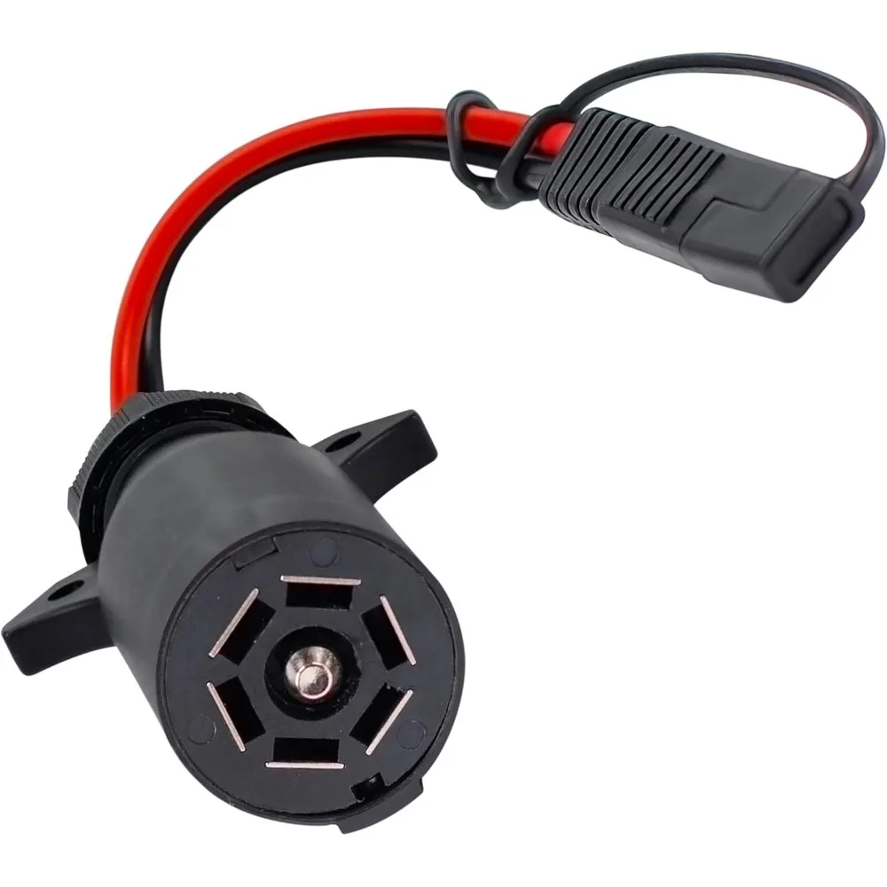 قابس مقطورة 7 اتجاهات إلى موصل SAE ثنائي الدبوس مع سلك قياس 12 واتصال ذكي - طاقة 12 فولت لضاغط الهواء والشاحنة والمركبات الترفيهية #1