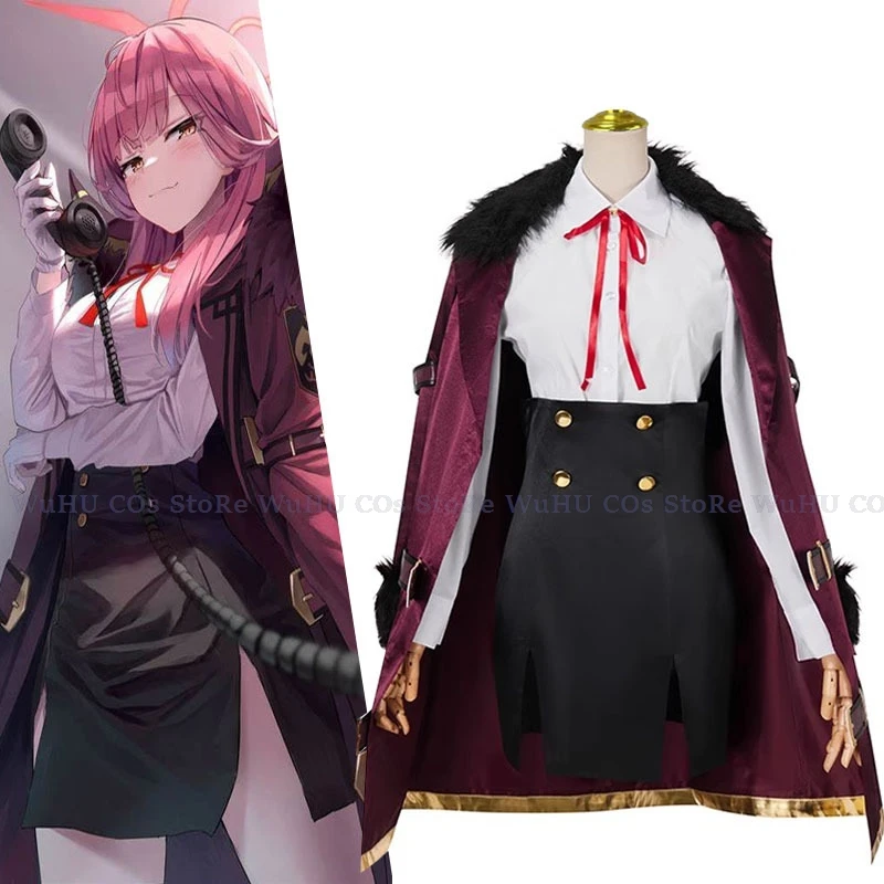 Azul Archive Rikuhachima Aru Cosplay Costume com Peruca para Mulheres, Uniforme de Jogo, Roupas de Festa, Cosplay, Cos