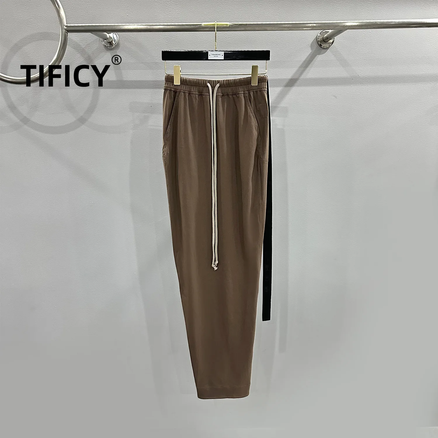 

High Street Cotton Rick RO Women's Versatile Bag Buttocks Slim Fit Black Cotton Knit Elastic Waist Slimming Long Skirts