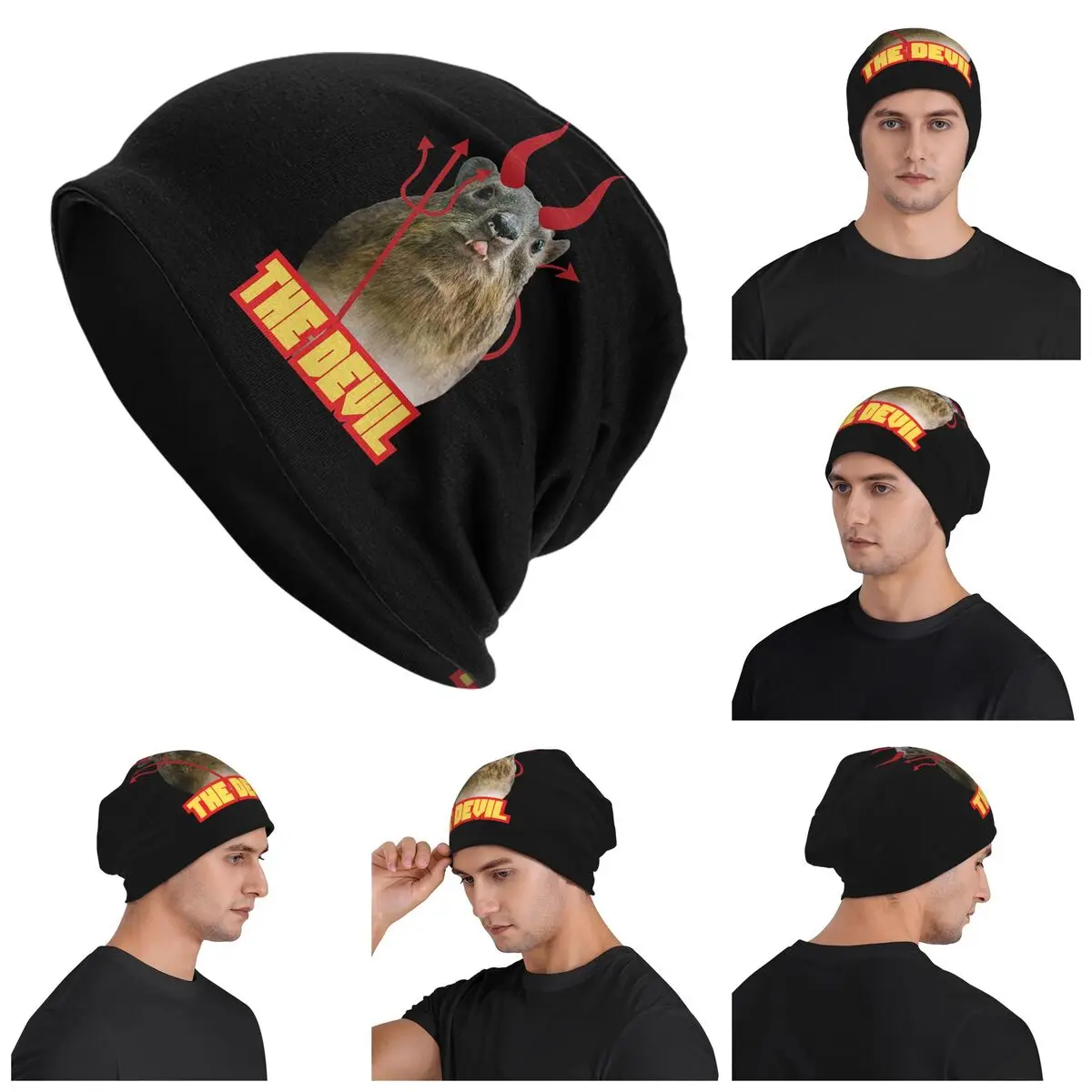 

Rock Hyrax Devil Warm Knitted Cap Fashion Bonnet Hat Autumn Winter Outdoor Beanies Hats for Unisex Adult
