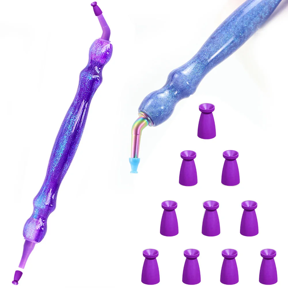Electrostatic Pen Tips for Diamond Art, No Wax & No Electricity Needed, Comfort Grip Diamonds Painting Pen, 10PCS Silicone Tips