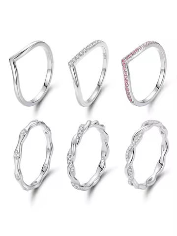 925 Sterling Silver Fashion Twisted V Shaped Zircon Ring For Women Engagement Wedding Luxury High Quality Fine Jewelry