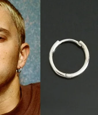 

GXGlint 999 Sterling Silver Unisex Hip Hop Style Hoop Earrings Street Fashion Retro Harajuku Vintage Earrings Male Jewelry