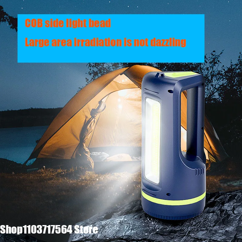 Emergency night fishing flashlight patrol searchlight outdoor long shot led charging light long endurance camping hand light