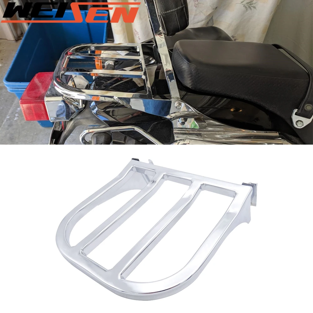 Chrome Detachable Rear Sissy Bar Backrest Sport Luggage Rack For Harley Sportster Iron 883 1200 XL 48 Softail Heritage Dyna