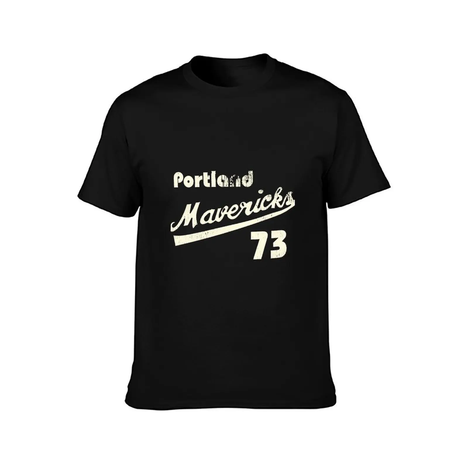 Portland Mavericks Retro Defunct Baseball Jersey T-Shirt Basic Plain Short Sleeve Crew Neck Tee T-Shirt