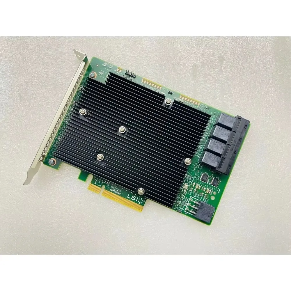 LSI SAS 9300-16i 12GB/S HBA BUS ADAPTER CARD IT โหมด 4 * SFF-8643 สาย SATA