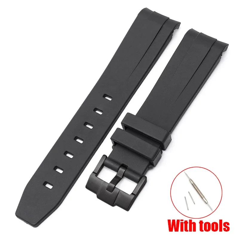 NONE Uhrenarmband für Omega X Swatch Joint MoonSwatch Speedmaster, gebogenes Ende, Gummi-Silikonarmband, Damen und Herren, weiches Sportarmband, 20 mm 5