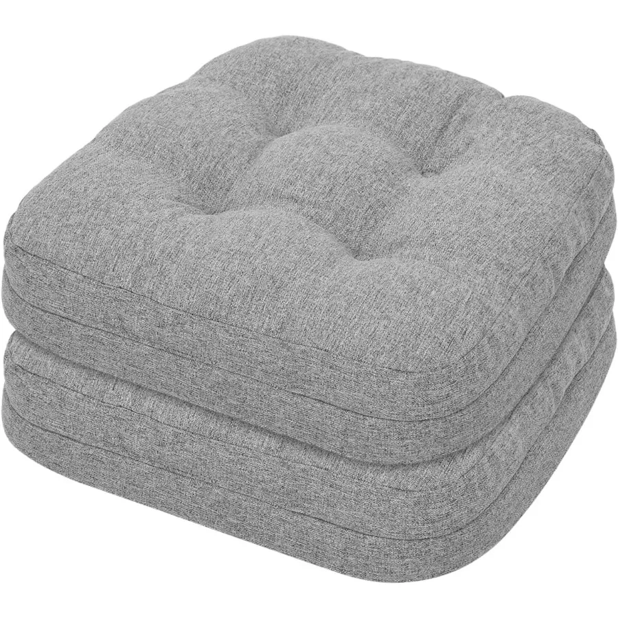 

Набор из 2 подушек для обеденных стульев, двухслойные лакированные подушки для кухонных стульев из пены с эффектом памяти, нескользящие подушечки для сидений с завязками 16,5x16