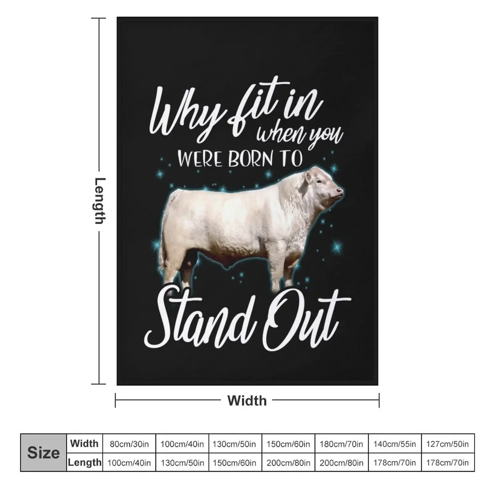 Why fit in when you were born to stand out Charolais cattle Throw Blanket Soft Beds Furrys Multi-Purpose Hairys Blankets