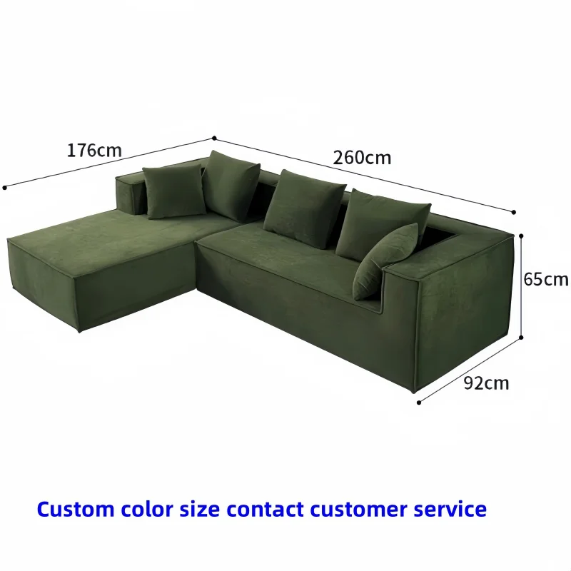 Fabric L-Shape Modular Corner Sofa Set with Chaise Lounge Box Couches and Vacuum-Packed Sectional for Living Room Furniture