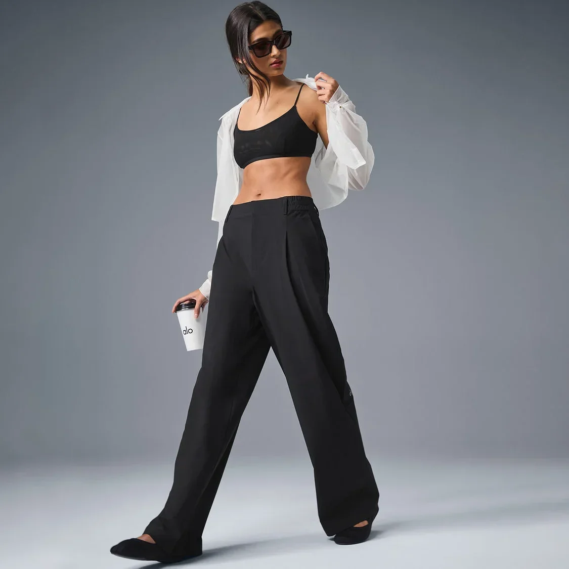 High-Waist Pursuit Trouser Straight Blazer Pants Premium Sense Women Waisted Comfortable Wide Leg Pants Yoga Sports Fitness