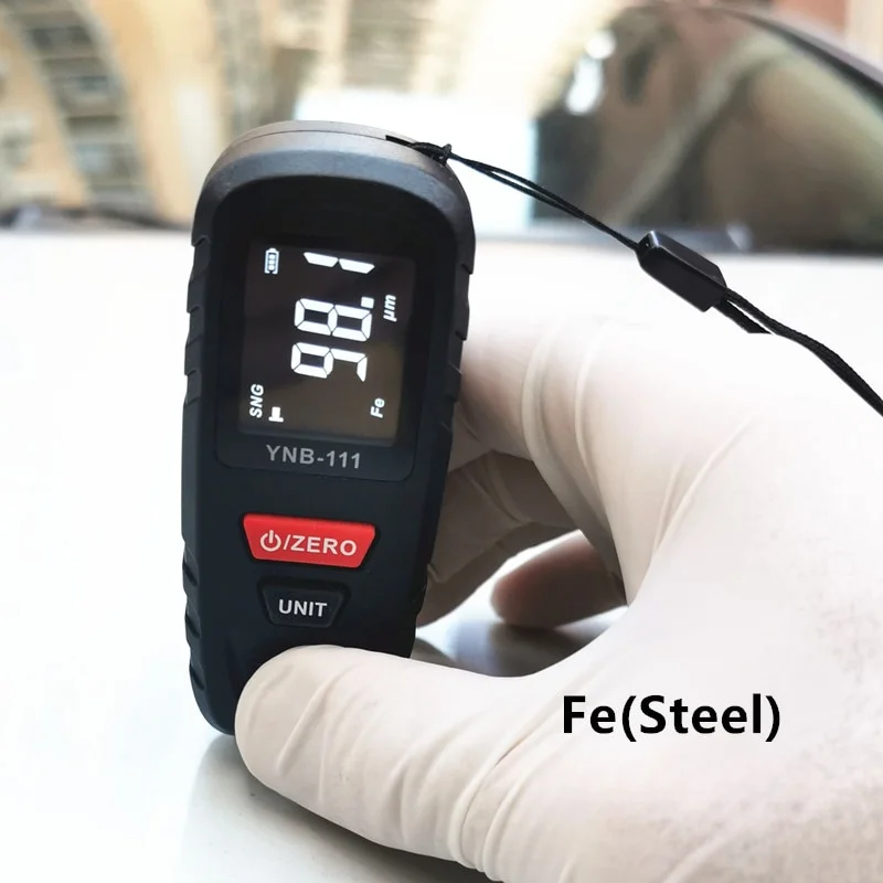Model 111 Automotive Paint Thickness Gauge Coating Tester, 0-2000um Range, Fe/NFe/Fe+Zn Auto-Detection, Zero/2-Point Cal