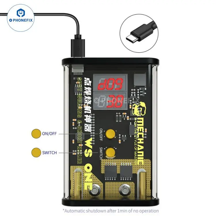 MECHANIC WS One Pulse Spot Welding & Short Killer for PCB Short Circuit Fault Detection Battery Spot Solder Repair Testing Tool