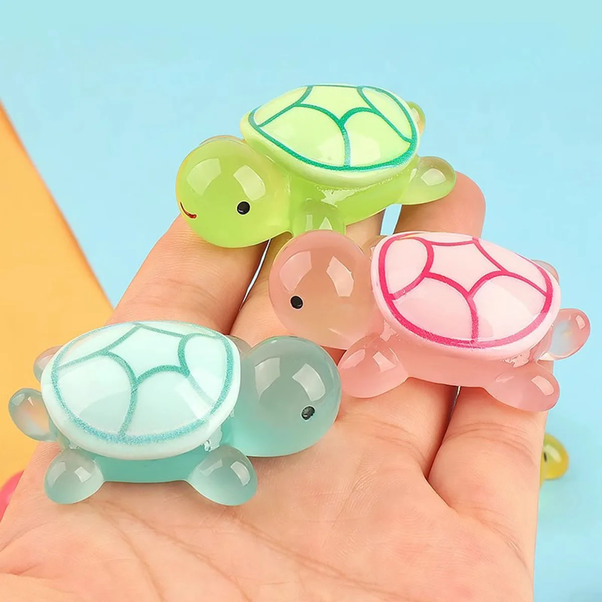 10 قطعة/المجموعة في الهواء الطلق متوهجة ثلاثية الأبعاد السلحفاة الصغيرة حديقة ديكور المنزل مضيئة الحيوانات الصغيرة المشهد الصغير حلية #4