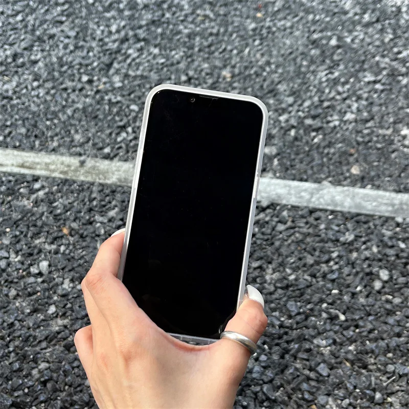 For iPhone 14Promax 2023 New Ins Net Red Paint Textured White Phone Hard Case 14Pro 13Promax 12 11