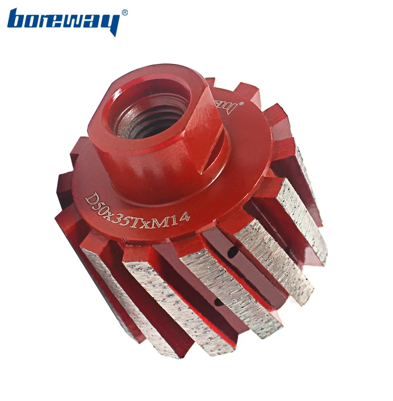 

Boreway Zero Tolerance Diamond Drum Wheel 2''D50*35T*M14 Segmented Polishing Tools Strengthen Bottom For Grinding Stone Concrete