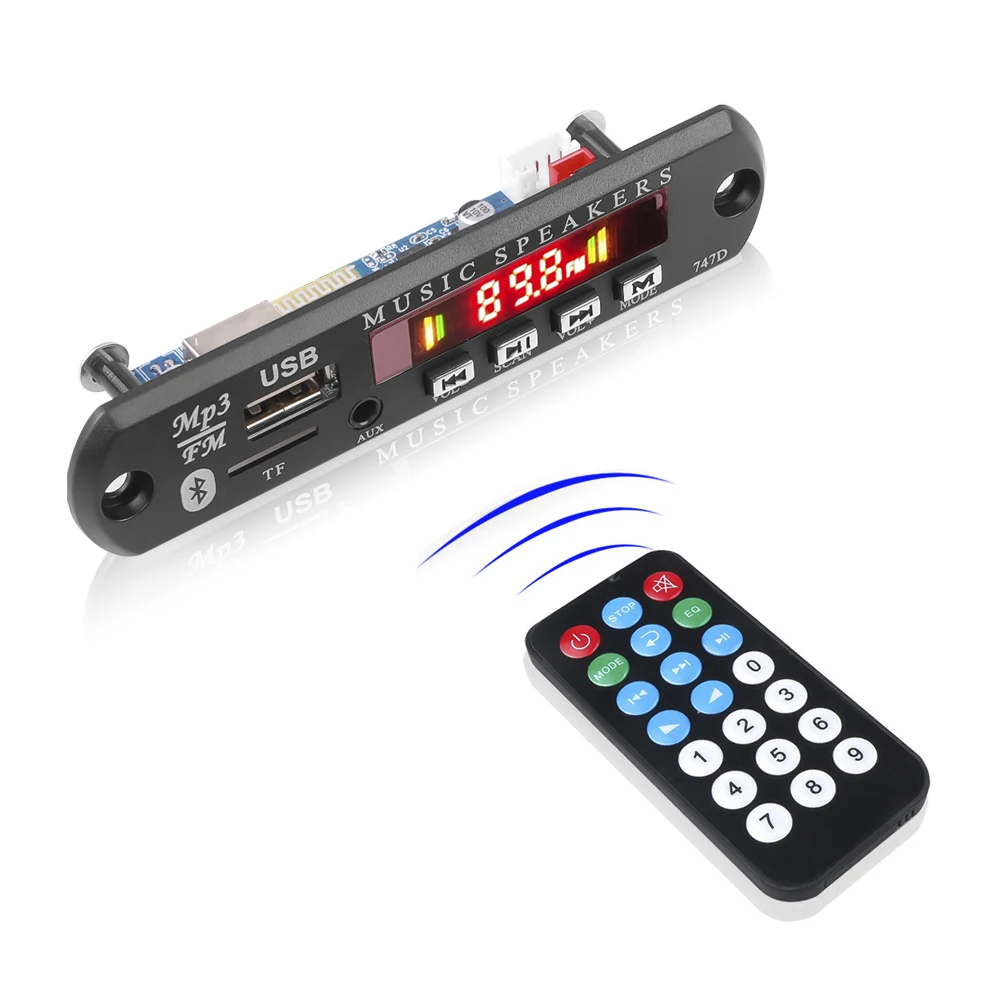 9V 12V MP3 Decoder Board Car Bluetooth 5.0 Handfree MP3 Player Music FM Radio Module Support USB SD TF AUX With Remote Control