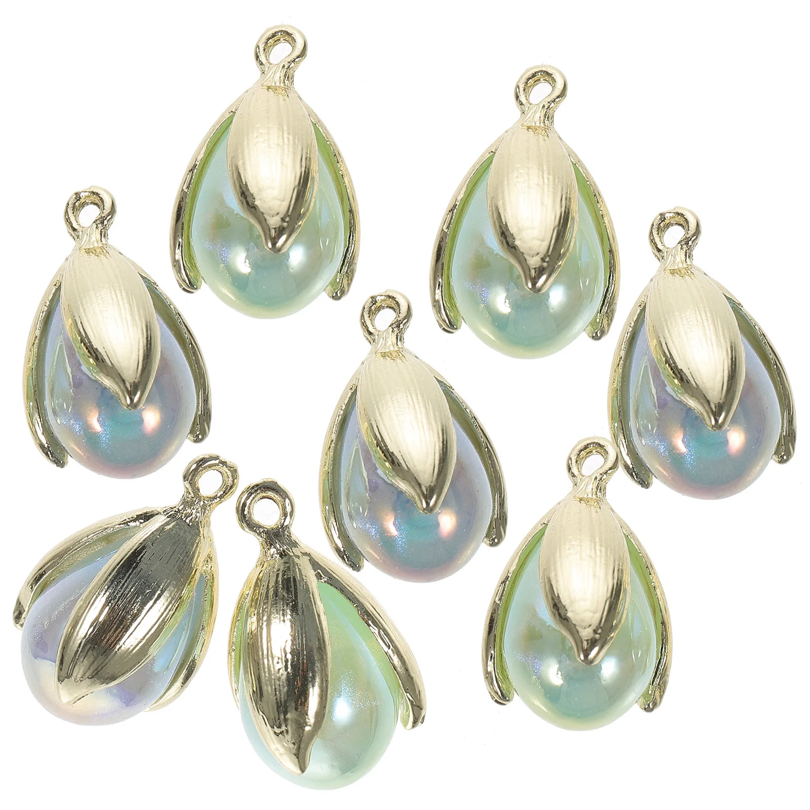 

8Pcs DIY Pearl Bead Charms Tulip Pendants Necklace Earring Jewelry Making Supplies Durable Portable Lightweight Craft