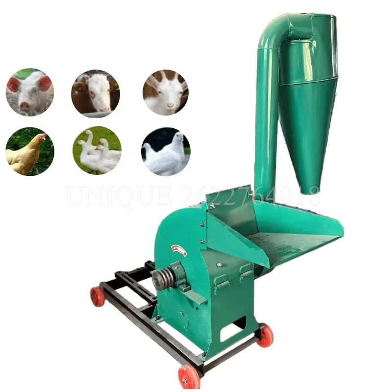 Agricultural Corn Rice Husk Grinder Hammer Mill Machine Animal Fodder Grainder Feed Crusher Straw Grass Feed Processing Machine