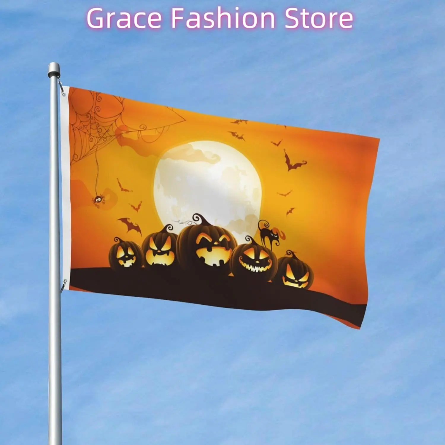 Halloween Flag 3x5 Ft Outdoor Polyester Garden Flag Double Sided Banner For Yard Lawn Porch Balcony Home Decorations