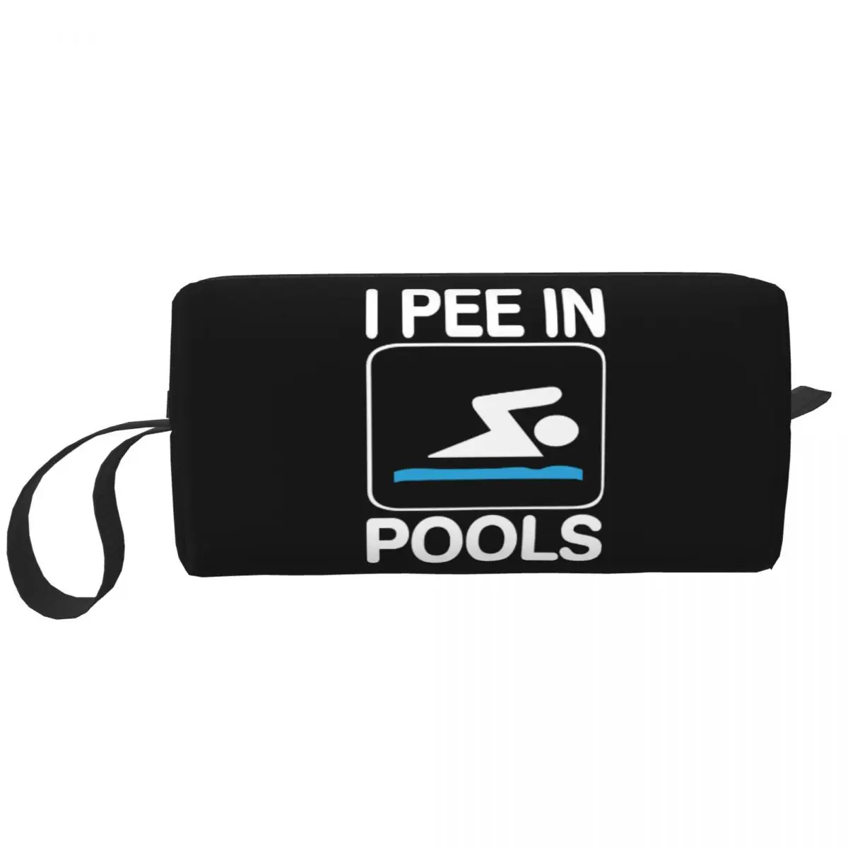 Funny Swimming I Pee In Pools Cosmetic Bag Women Kawaii Big Capacity Makeup Case Beauty Storage Toiletry Bags