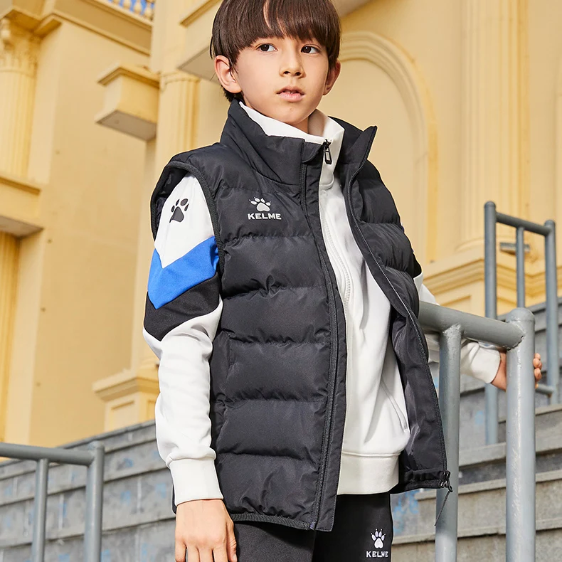 Kelme Children's Sports Cotton Vest Winter Cotton Jacket Football Training Warm Jacket Comprehensive Training Coat