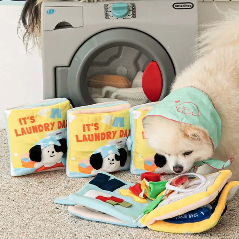 

New Dog Toy Book Pet Toy Food Leakage Hearing Toy Cloth Book Dog Book Collection Pet Supplies Dog Puzzle Feeding Device