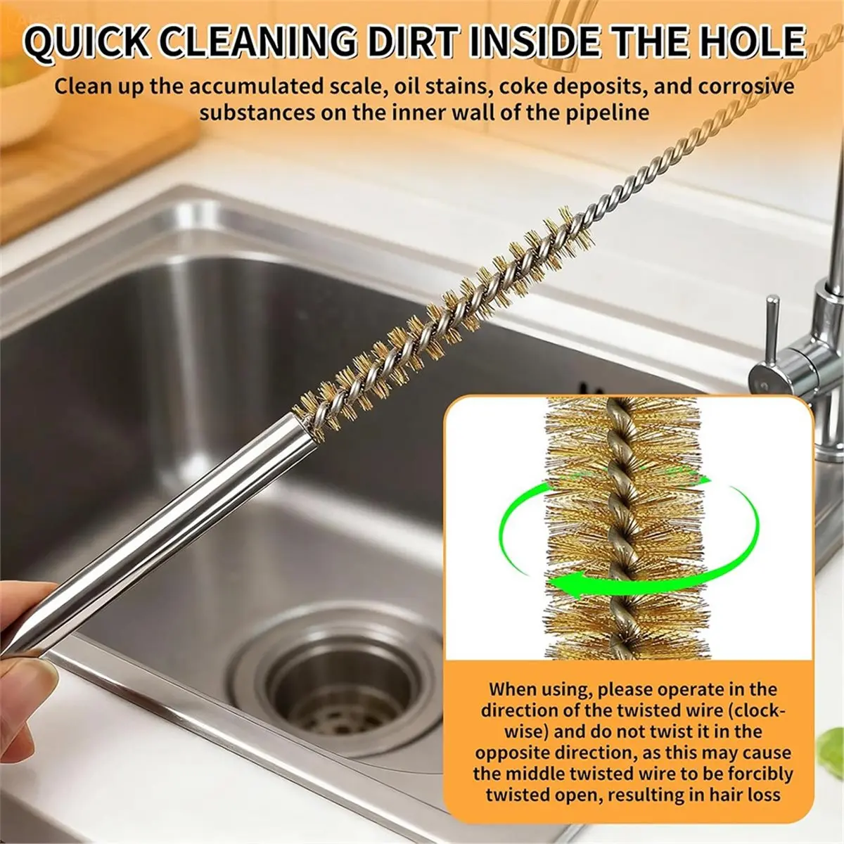 14 قطعة فرشاة سلك نحاسية من الفولاذ المقاوم للصدأ مجموعة فرش سلك الزجاجة، 12 بوصة فرش سلكية مستديرة، فرشاة تنظيف الأنبوب #3