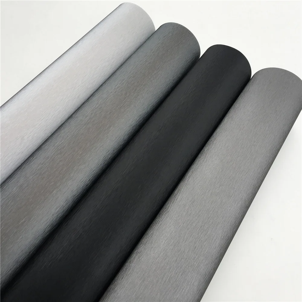 

Silver Black Grey Brushed Vinyl Wrap Film Wrapping Foil Car Stickers Vinyl Decal Air Release Bike Computer Laptop Phone