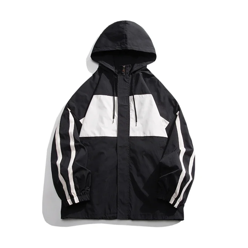 

Nice New Autumn Men Trend Jackets Streetwear Loose Windbreaker Coats Jaqueta Masculina Mens Clothing Outwear Black Plus Size M-5