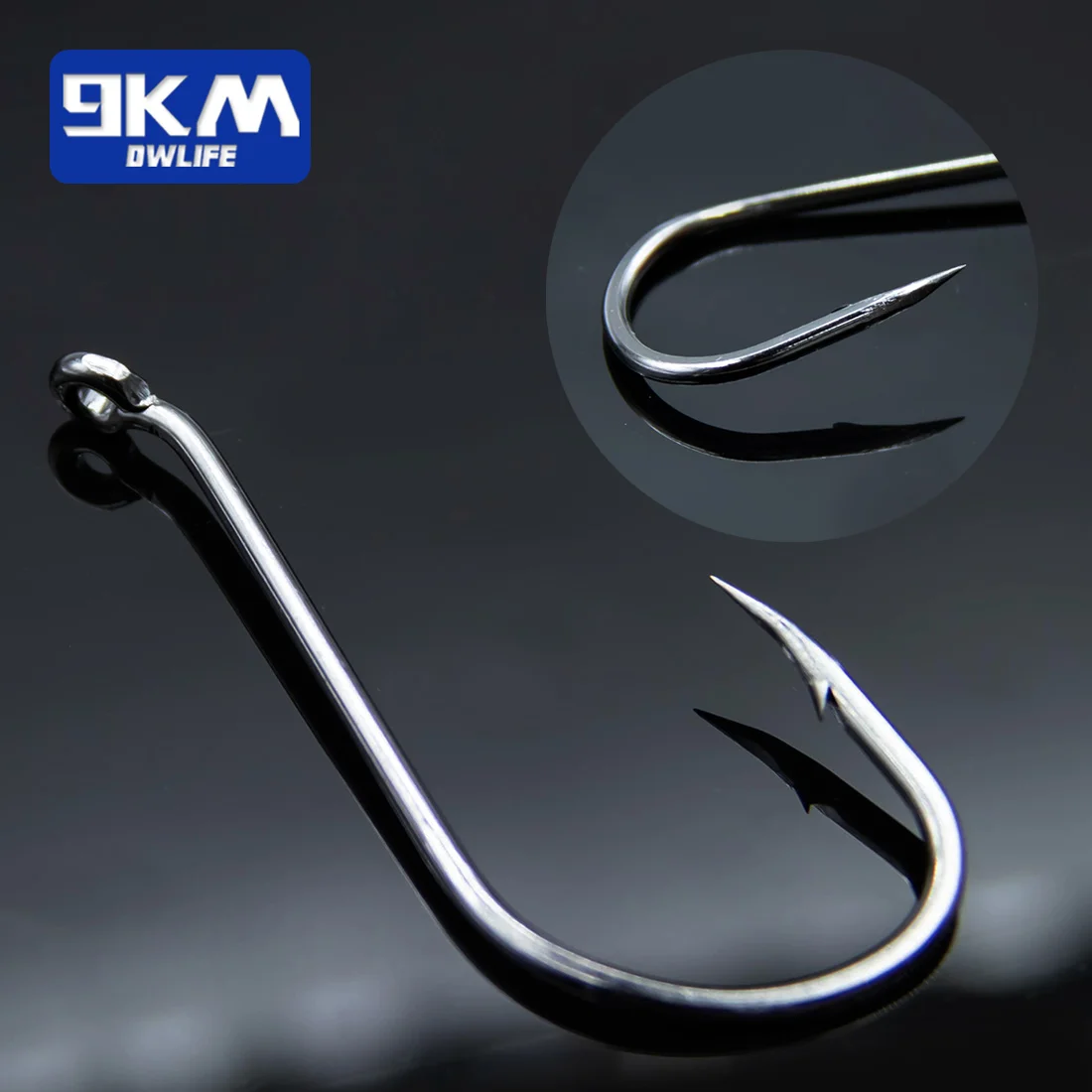 Kit anzuelos offset y circular 9KM – Negro acero carbono para bagre - imagen 4