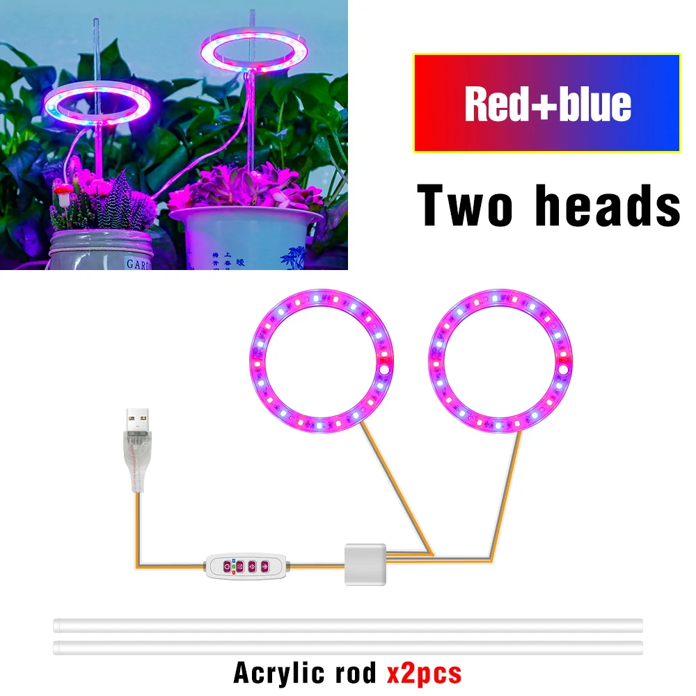 LED Grow Light Volledige Spectrum Phytolamp Kamerplant Lamp Hydrocultuur Bloemzaden Teelt Groeilicht Met Timing Functie