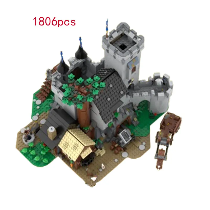 

Spot MOC-186331 1806 шт., сборка мелких частиц, строительные блоки, средневековый замок, игра, маленькое украшение, модель здания «сделай сам», игрушка