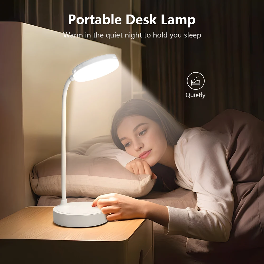 

LED Lamp Table Lamp White Decorative Lamp Study Lamp Home Decoration Adjustable USB Socket Desk Decoration Study Dormitory