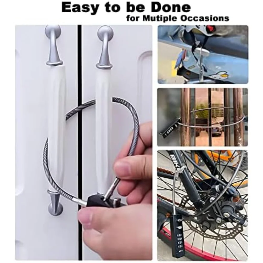 Secure 4-Digit Combination Cable Lock Perfect For Bikes Fences & Cabinets Anti-theft Lock Bike Locks