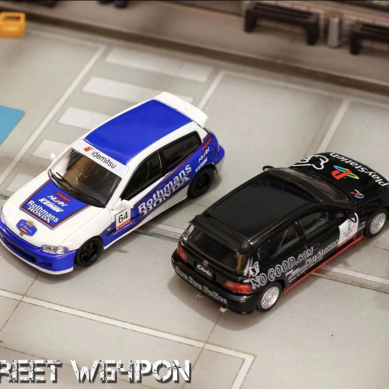 StreetWeapon 1:64 Honda civic EG6 Rothmans PlayStation alloy car model