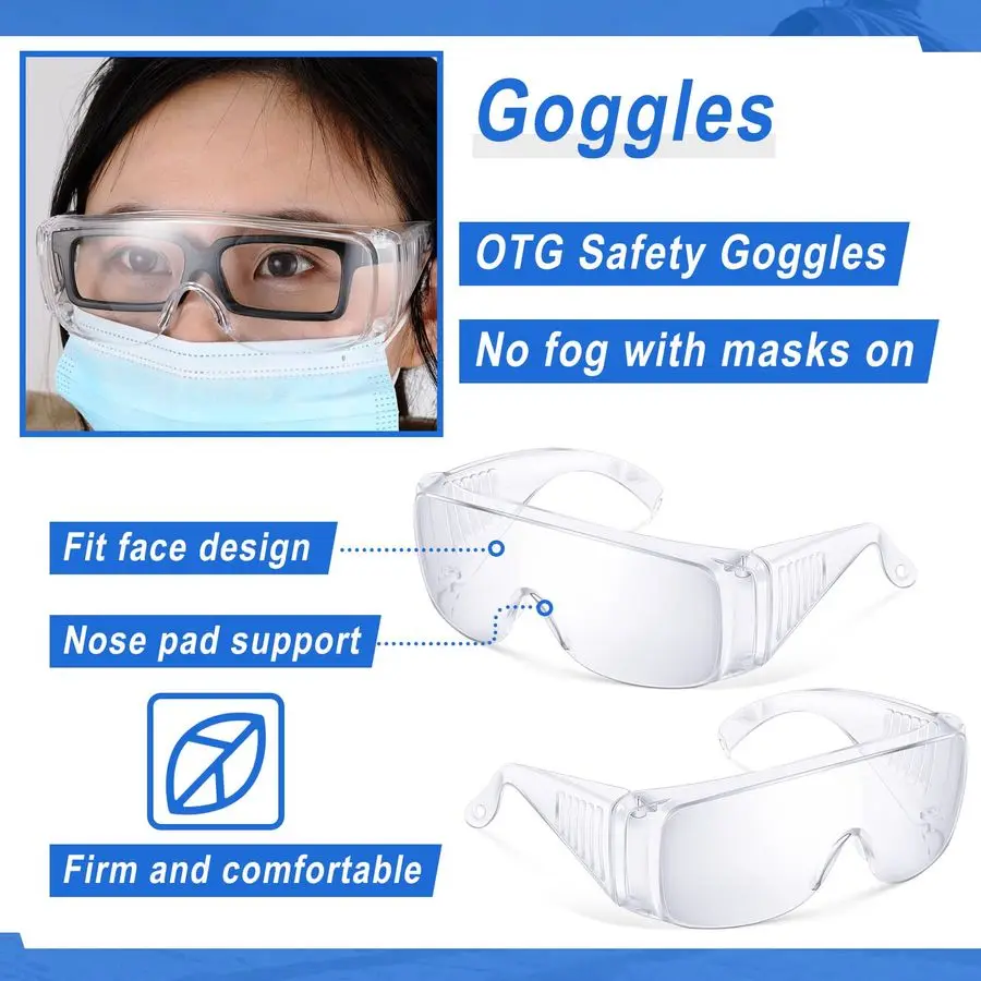 Safety Glasses Bulk Protective Goggles Anti Fog Scratch Resistant Eyewear